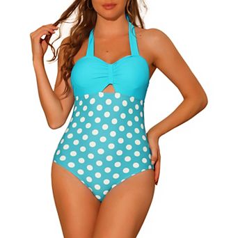 Women's Dots Bikini Monokini One-piece Tummy Control Swimsuit Bathing Suits