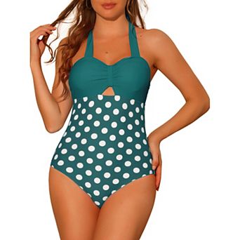 Women's Dots Bikini Monokini One-piece Tummy Control Swimsuit Bathing Suits