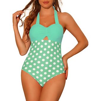 Women's Dots Bikini Monokini One-piece Tummy Control Swimsuit Bathing Suits
