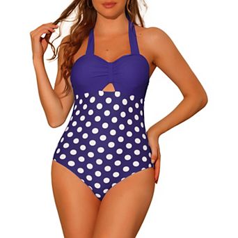 Women's Dots Bikini Monokini One-piece Tummy Control Swimsuit Bathing Suits