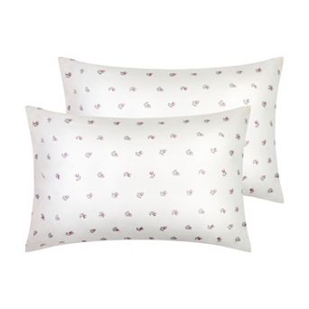 Set of 2 Pillowcase for Hair and Skin, Cotton Floral Pillow Cases with Envelope Closure