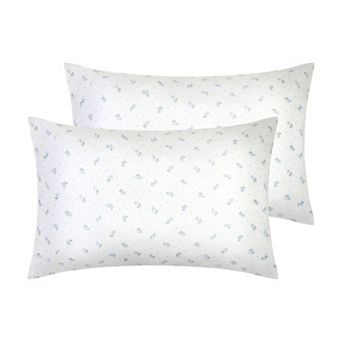 Set of 2 Pillowcase for Hair and Skin, Cotton Floral Pillow Cases with Envelope Closure