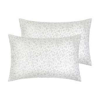 Set of 2 Pillowcase for Hair and Skin, Cotton Floral Pillow Cases with Envelope Closure