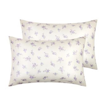 Set of 2 Pillowcase for Hair and Skin, Cotton Floral Pillow Cases with Envelope Closure