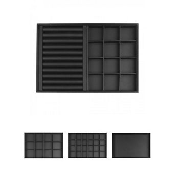 4 Pack Jewelry Organizer Trays With Removable Dividers, Jewelry Organizer 13.7"x 9.4"x 1.2"