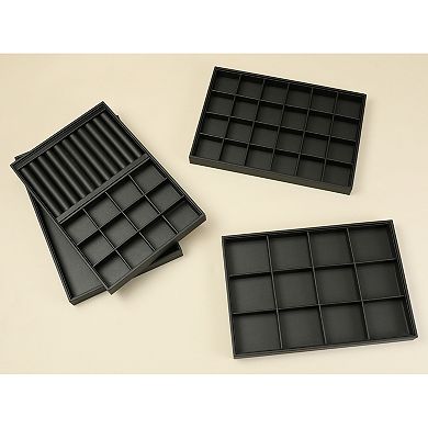 4 Pack Jewelry Organizer Trays With Removable Dividers, Jewelry Organizer 13.7"x 9.4"x 1.2"