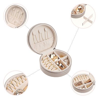 2pcs Travel Jewelry Box, Small Jewelry Organizer Case For Earring Ring 3.9"x 3.9"x 2"