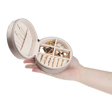 2pcs Travel Jewelry Box, Small Jewelry Organizer Case For Earring Ring 3.9"x 3.9"x 2"