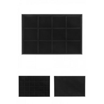Set Of 3 Velvet Jewelry Organizer Trays With Dividers, Jewelry Organizer 13.7"x 9.4"x 1.2"