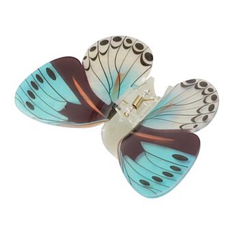 Butterfly Hair Clips Hairdo Clip For Women 4.13"x3.31"x1.38" Blue White 1 pc