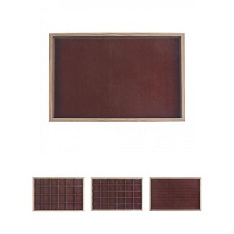 4 Pack Velvet Jewelry Organizer Trays With Dividers, Drawer Inserts Container 13.7"x 9.4"x 1.2"