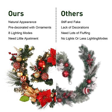 6FT Christmas Garland with Lights