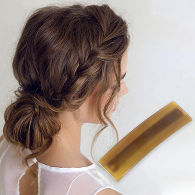 Grace Square Hair Clips Hairdo Clip For Women 3.46"x0.94"x0.71" Brown 1 Pc