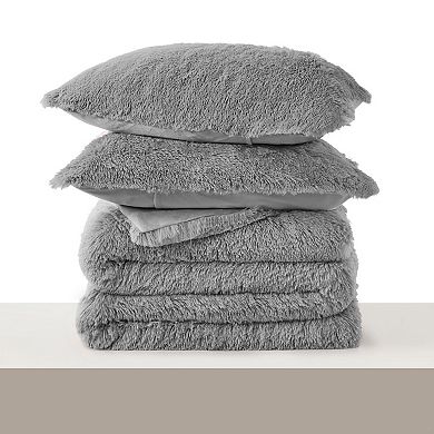 Unikome Luxurious Faux Fur 3PC Comforter Set - Ultra Soft, Cozy Winter Bedding Comforter
