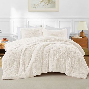 Unikome Luxurious Faux Fur 3 pc Comforter Set - Ultra Soft, Cozy Winter Bedding Comforter