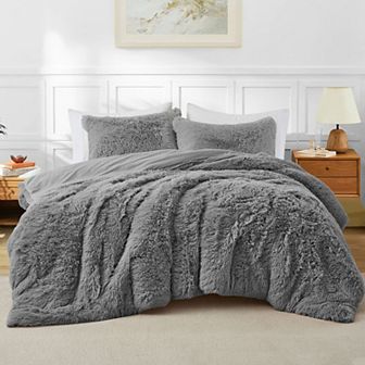 Unikome Luxurious Faux Fur 3 pc Comforter Set - Ultra Soft, Cozy Winter Bedding Comforter