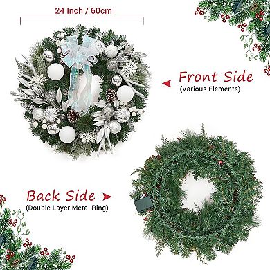24" Pre-Lit Christmas Wreath