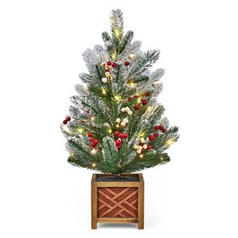 24 Inch Pre-lit Mini Christmas Tree with Lights