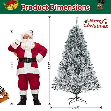 6.5ft Pre-Lit Snow Flocked Christmas Tree