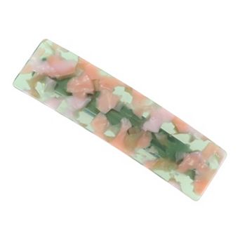 Grace Square Hair Clips Hairdo Clip For Women 3.46"x0.94"x0.71" Pink Green 1 pc