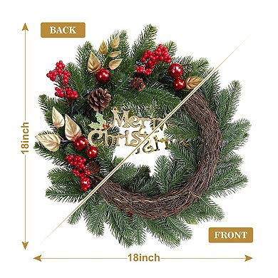 Front Door Christmas Wreaths, Pre-Lit Christmas Wreath, Perfect for Window Indoor Outdoor