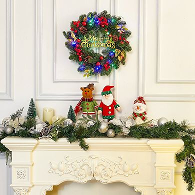 Front Door Christmas Wreaths, Pre-Lit Christmas Wreath, Perfect for Window Indoor Outdoor