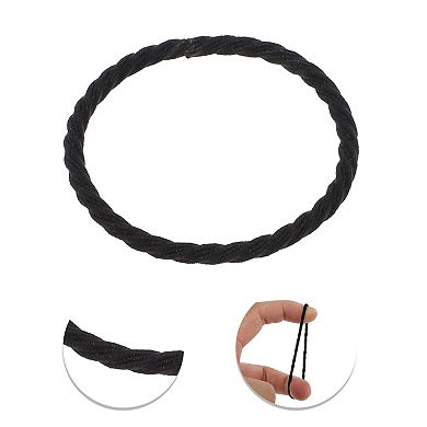 Spiral Pattern Hair Ropes Hair Ties for Women for Girls Black 50 Pcs