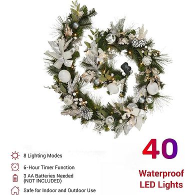 Prelit Christmas Garland for Mantle, for Fireplace Front Door Stairs Railing Indoor Outdoor Decor