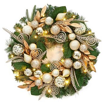 24 in Pre-Lit Christmas Wreath