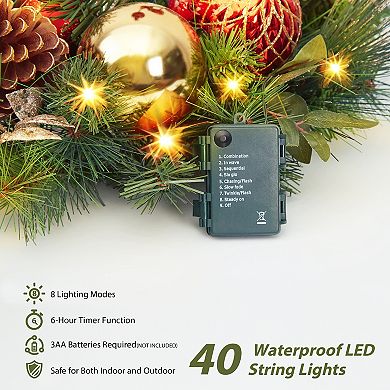 Christmas Wreath with Lights, 30 Inch