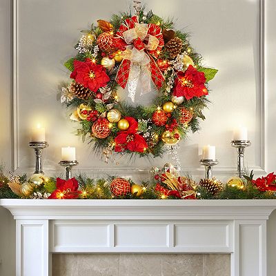 Christmas Wreath with Lights, 30 Inch