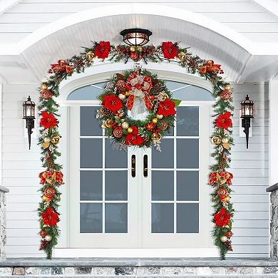 Christmas Wreath with Lights, 30 Inch