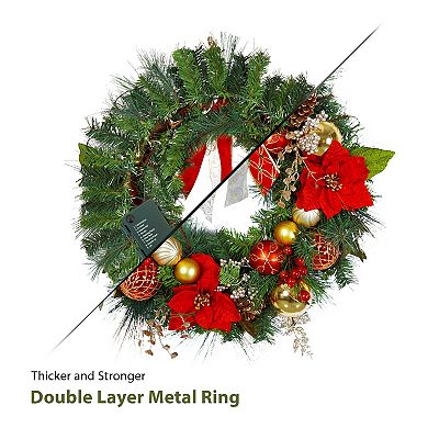 Christmas Wreath with Lights, 30 Inch