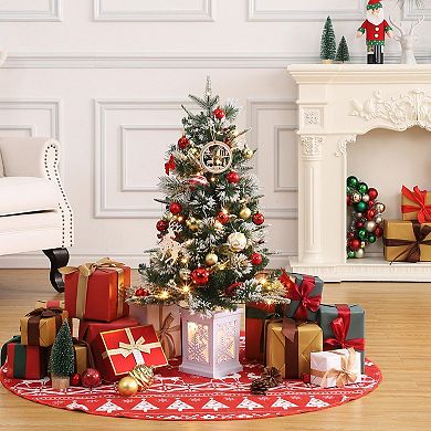 3ft Mini Christmas Tree, 2 Set Pre-Lit Artificial Tree with 78 Warm White Lights
