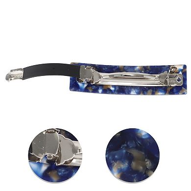 Grace Square Hair Clips Hairdo Clip For Women 3.46"x0.94"x0.71" Blue 1 Pc