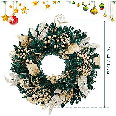 Christmas Wreath, Pre-Lit Battery Powered Xmas Wreath for Front Door