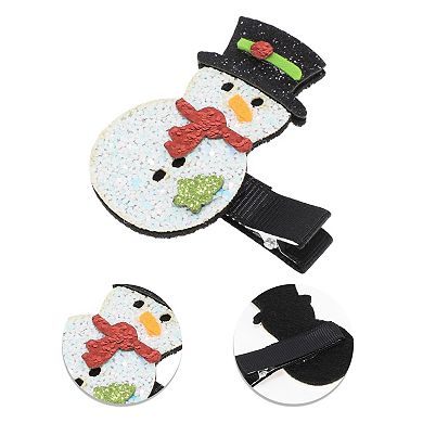 Snowman Style Hair Clips Hairdo Clips For Girls For Children Red Green 5 Pcs