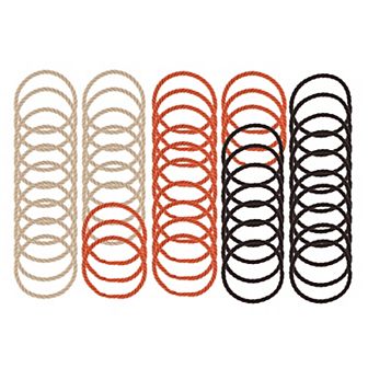 Spiral Pattern Hair Ropes For Women For Girls Brick Red Black Khaki 50 pc