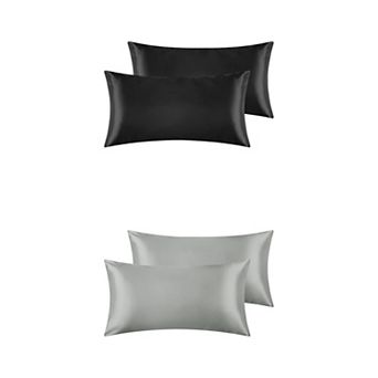 Satin Pillowcase for Hair and Skin, Breathable Set of 4, Pillow Case Cover with Envelope Closure