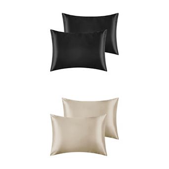 Satin Pillowcase for Hair and Skin, Breathable Set of 4, Pillow Case Cover with Envelope Closure