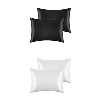 Satin Pillowcase for Hair and Skin, Breathable Set of 4, Pillow Case Cover with Envelope Closure