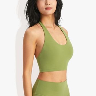 Women's Halter Neck With Chest Pads All-In-One Sports Bra