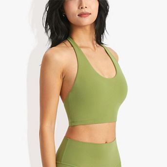 Women's Halter Neck With Chest Pads All-In-One Sports Bra