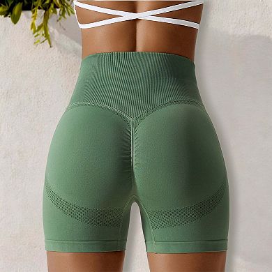 Women's Hip-Raising High-Waisted Tight Running Sports Shorts