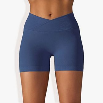 Women's Cross Waist Hip Tight Seamless Yoga Sports Shorts