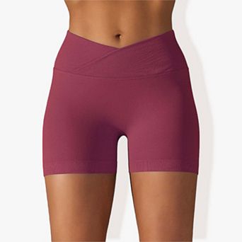 Women's Cross Waist Hip Tight Seamless Yoga Sports Shorts
