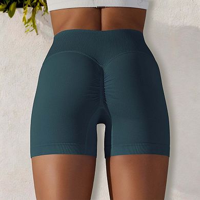 Women's Overlap Ribbed V-Waist Shorts