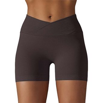 Women's Overlap Ribbed V-Waist Shorts