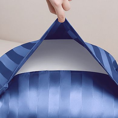 Satin Pillow Cases Set of 2 for Hair and Skin Breathable Cooling Pillow Covers with Envelope Closure