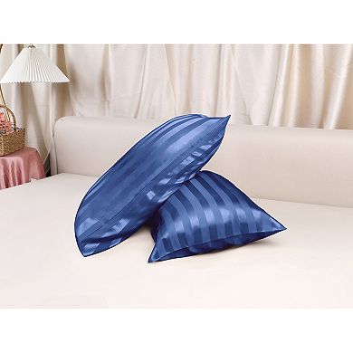 Satin Pillow Cases Set of 2 for Hair and Skin Breathable Cooling Pillow Covers with Envelope Closure